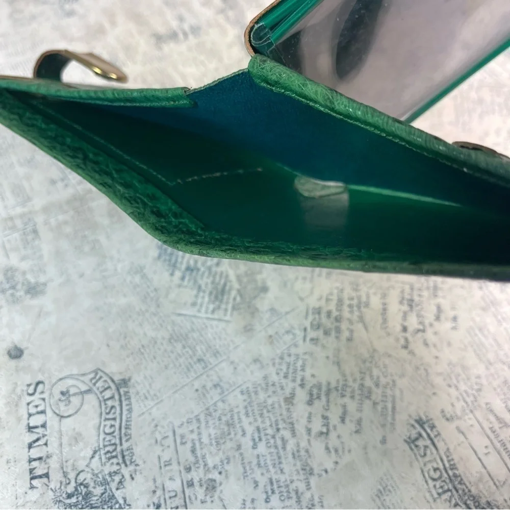 Vintage Green Genuine Ostrich Leather Bifold Wallet IRMSTAN